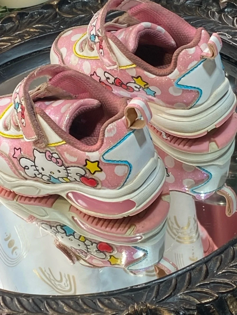 Hello Kitty Pink and White Kids Light-Up Sneakers